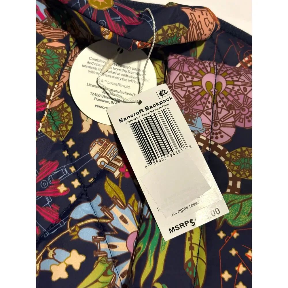 Vera Bradley Star Wars Power The Force Floral Bancroft Backpack Bag EXACT NWT
